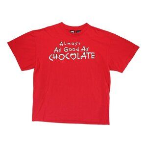 Vintage‎ Red Ace Of Hearts Almost As Good As Chocolate Short Sleeve Men Size L